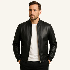 Chaqueta de cuero para hombre